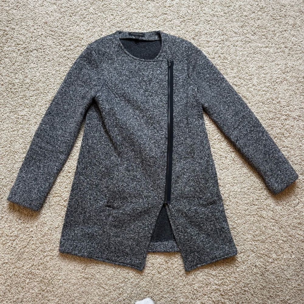 Banana Republic Pea Coat Fleece Jacket Grey Small